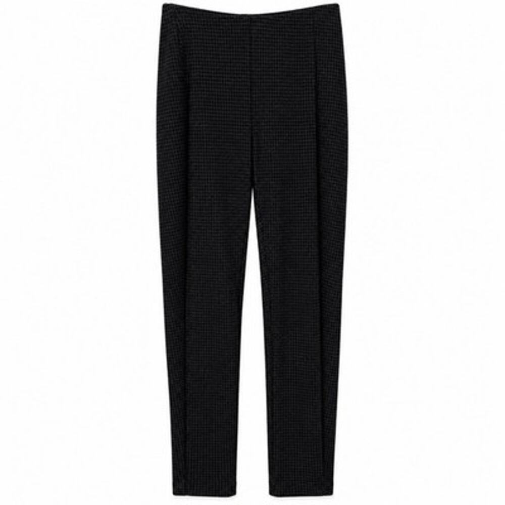 J Jill Pull on Ponte Ankle Leggings small Gray Black Houndstooth Casual Career